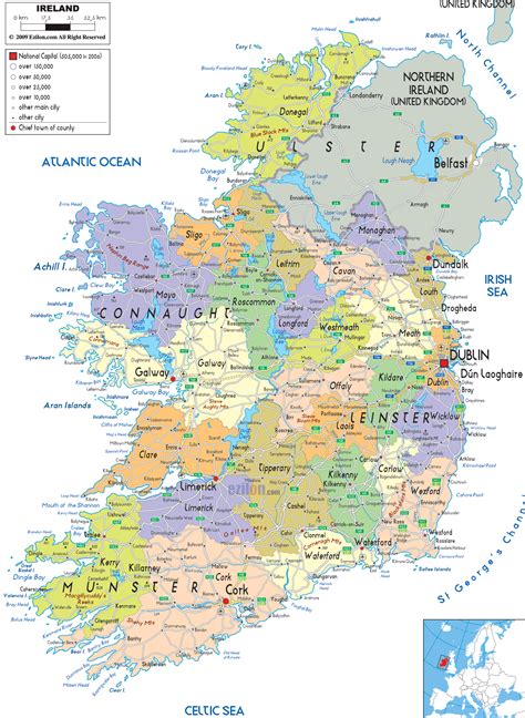 Detailed Tourist Map Of Ireland