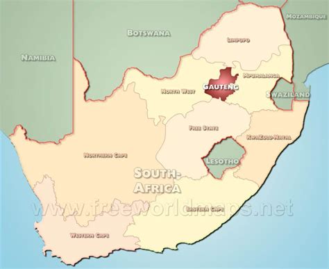 Gauteng map - South Africa