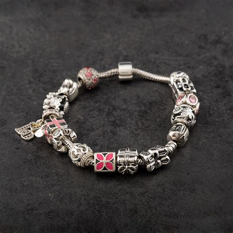 Second Hand Pandora Sterling Silver Full Charm Bracelet - thbaker.co.uk