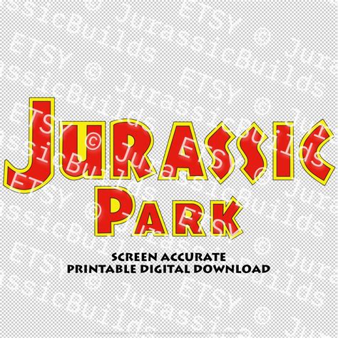 Jurassic Park Gate Screen Accurate Logo, Printable Digital Download - Etsy