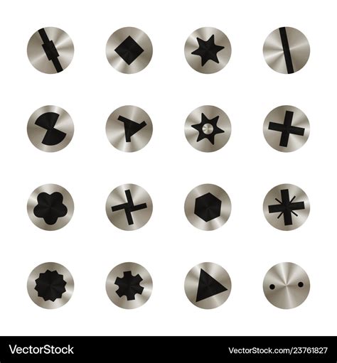 Screw head types Royalty Free Vector Image - VectorStock