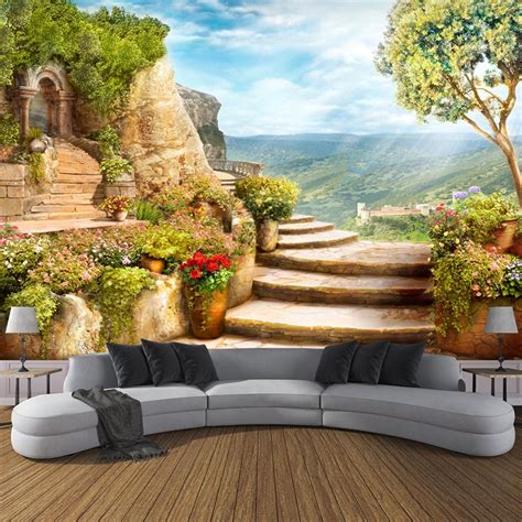 Custom Size Wallpaper European Style Nature Landscape Mural | BVM Home