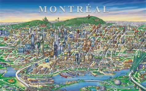 Montreal Downtown pictorial Map - Montreal • mappery