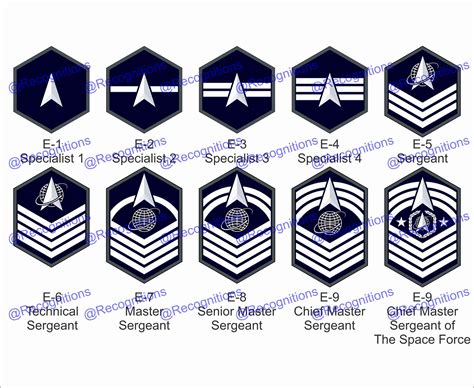 Unites States Space Force Enlisted Rank Vector File - Etsy