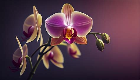 Premium Photo | Orchids on a purple background wallpapers