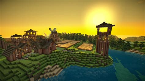 Viking Village with harbour Minecraft Map