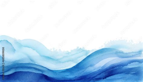 Abstract blue watercolor waves background. Watercolor texture. Vector illustration. Stock Vector ...