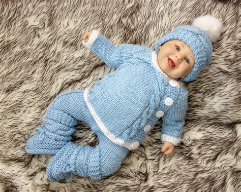 Baby boy home coming outfit Hand knit layette Knitted Baby | Etsy