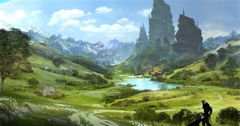 Project nat concept art, Red Hong | Fantasy landscape, Landscape concept, Environment concept art