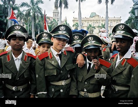 CUBA Young Communist Party members in military style uniforms. Photo Stock Photo: 6750151 - Alamy