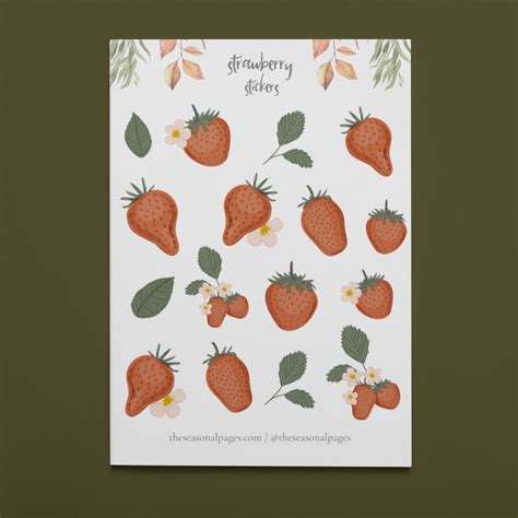 Printable Strawberry Sticker Set – The Seasonal Pages