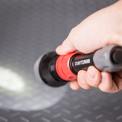 CRAFTSMAN 500-Lumen 3 Modes LED Rechargeable Spotlight Flashlight (Lithium Ion (3.7V) Battery ...