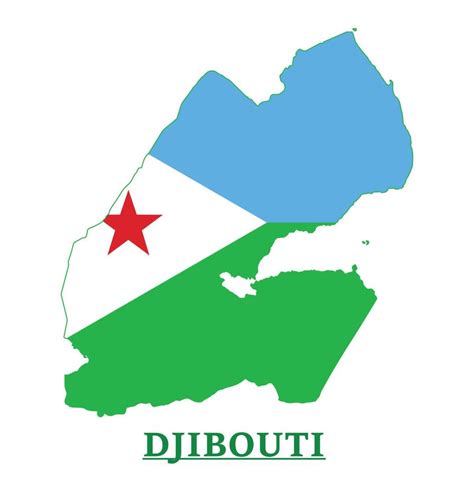 Djibouti National Flag Map Design, Illustration Of Djibouti Country Flag Inside The Map 13093013 ...