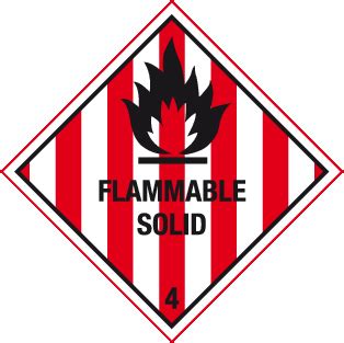 Flammable solid label | Dangerous substance labels | Safety Signs – MJN ...