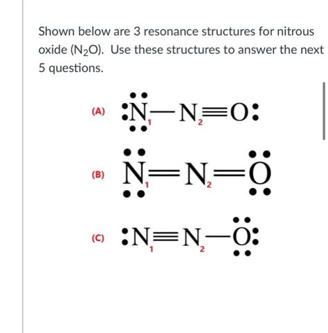 Solved Shown below are 3 resonance structures for nitrous | Chegg.com