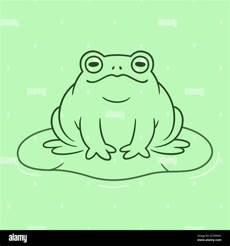 cute frog on lily pad drawing - deerartillustrationcharacterdesign