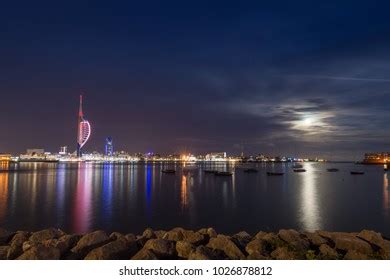 Night View Portsmouth Harbour Skyline Sea Stock Photo 1026878812 | Shutterstock