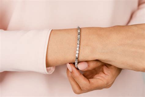 Round And Baguette Diamond Bracelet Available In Platinum Or Gold