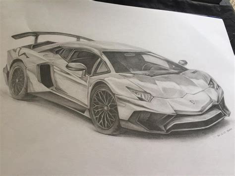 Pencil drawing of a lamborghini aventador [OC] : sketches | Pencil drawings, Bike drawing, Bike ...