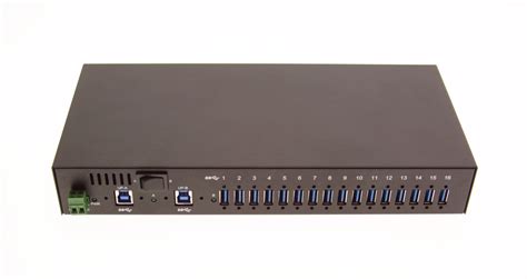 16 Port USB 3.0 Metal Hub w/Surge Protection - Rack/DIN-RAIL Mountable - CoolGear