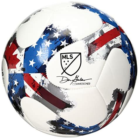 adidas Performance MLS Top Glider Soccer Ball, White/Red/Blue, Size 5 - FrenzyStyle