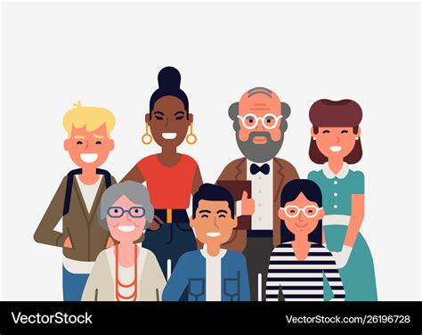 Portrait diverse group people Royalty Free Vector Image