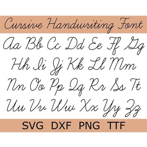 Cursive Font SVG TTF, Cursive Font, Handwriting Font, School Font, Script Font, Instant Download ...