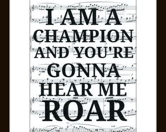 Popular items for roar lyrics on Etsy