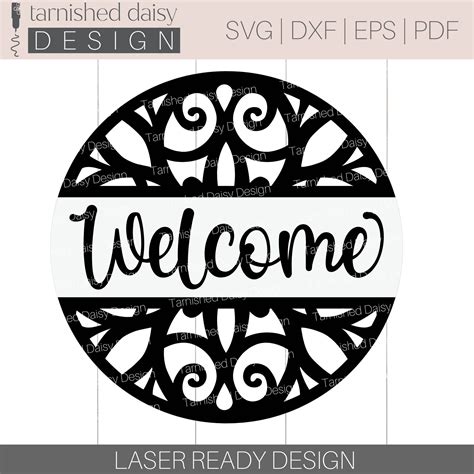 Welcome Sign Svg Door Hanger Svg Glowforge Svg Front Door | Etsy