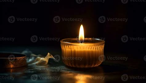 Glowing candle illuminates dark winter night scene generated by AI 25301015 Stock Photo at Vecteezy