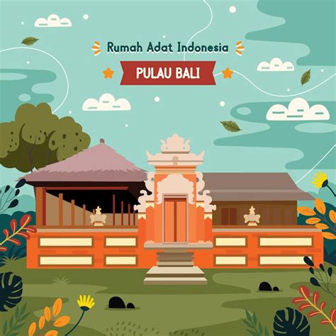 Premium Vector | Rumah adat Indonesia Bali