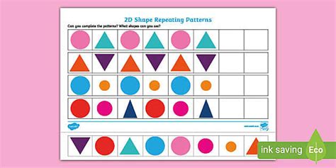 👉 Circles and Triangles Pattern Repeating 2D Shape Activity