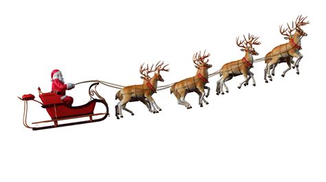 santa claus ready to deliver presents with sleigh with reindeer 21084817 PNG