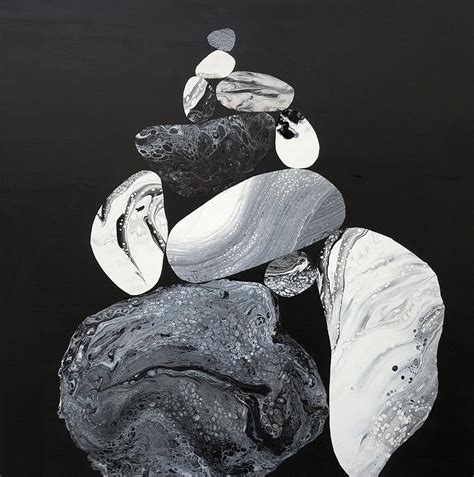 Zen Balancing Act-Black and White Painting by Ivy Stevens-Gupta - Fine Art America