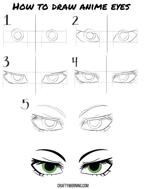 How to Draw Anime Eyes Step by Step - Crafty Morning