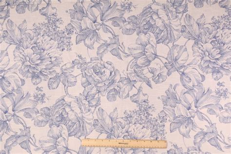 3.7 Yards Waverly Garden Toile Printed Cotton Drapery Fabric