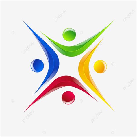 Design Logo Element Abstract People Icon Red Team Color Vector, Red, Team, Color PNG and Vector ...