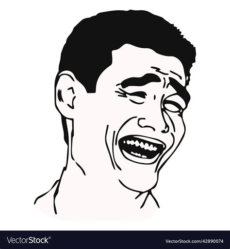 Yao ming face meme high quality Royalty Free Vector Image