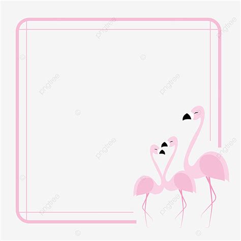 Summer Pink Flamingo Vector Art PNG, Pink Flamingo Group Simple Border ...