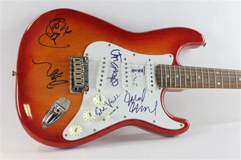 Lot Detail - Pearl Jam Group Signed Electric Guitar w/Song Title ...