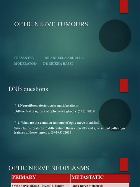 Optic Nerve Tumours | PDF | Glioma | Retina