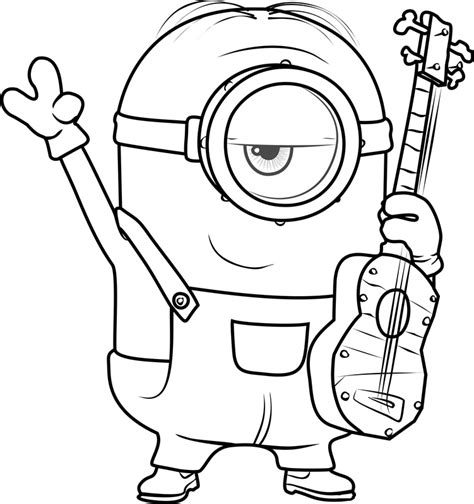 Happy Minion Coloring Page - Free Printable Coloring Pages for Kids