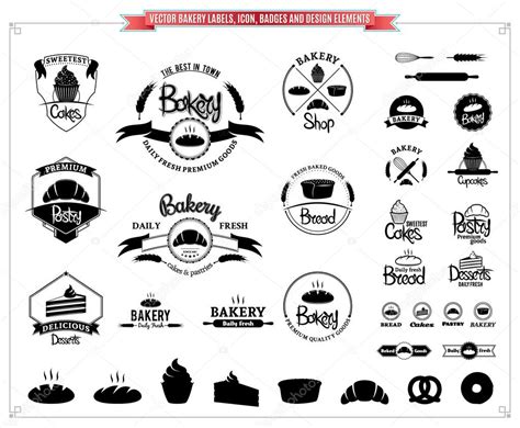 Vector Bakery Logo Templates, Labels, Icons, Badges and Design Elements — Stock Vector ...