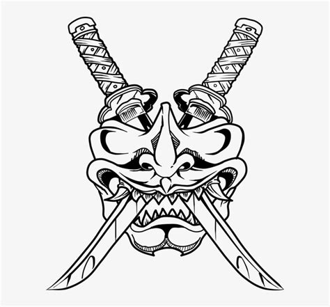 Oni Drawing Samurai Huge Freebie Download For Powerpoint - Samurai Mask ...