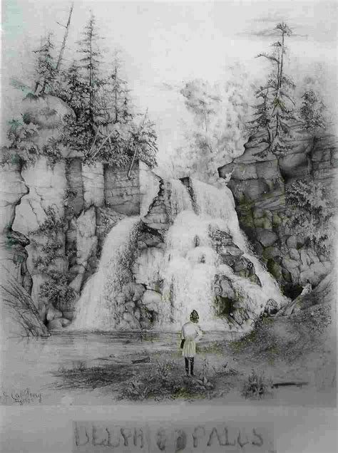 Waterfall Pencil Drawing at PaintingValley.com | Explore collection of Waterfall Pencil Drawing