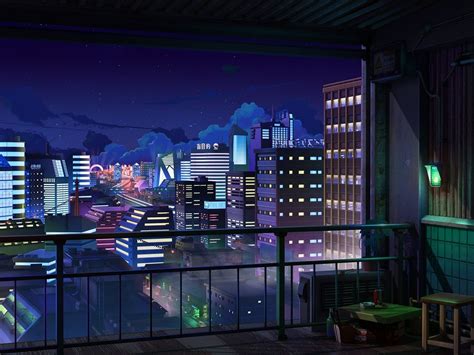 Anime Night City Wallpaper Hd | Anime background, City background ...