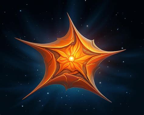 Premium Vector | An orange star in space with a star in the background