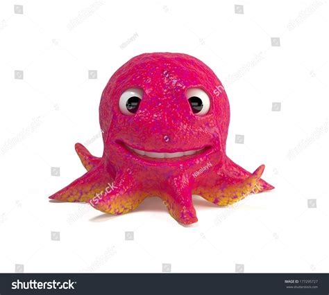 Funny Octopus Cartoon Rendered Concept Illustration Stock Illustration ...