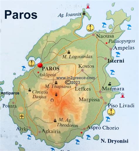 Map of Paros