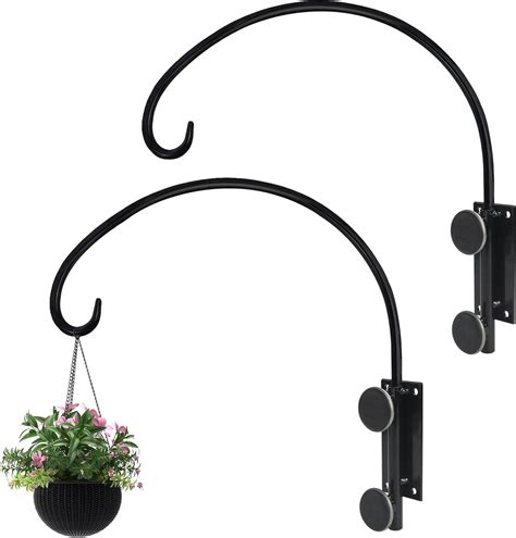 Amazon.com: Chihutown 2 Pack 16 Inches Swivel Plant Hangers, Black Metal Outdoor Plant Hooks for ...